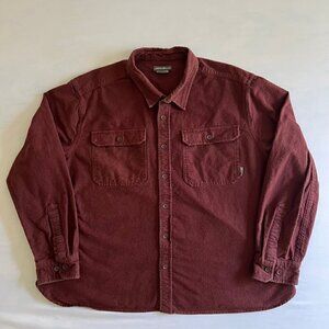 Eddie Bauer Burgundy Red Men's XL Brushed Fleece Button Up